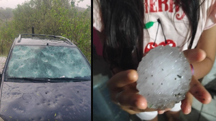 Una granizada dañó viviendas y autos en Argentina: un vecino pesó una piedra de hielo de más de medio kilo