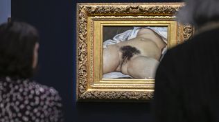 El cuadro El origen del mundo de Courbet fue vandalizado en un museo de Francia con pintura roja