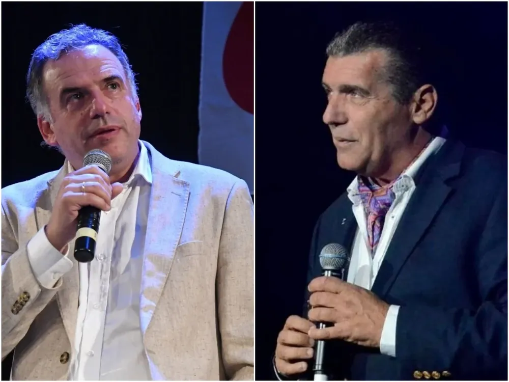 Yamandú Orsi y Carlitos Páez