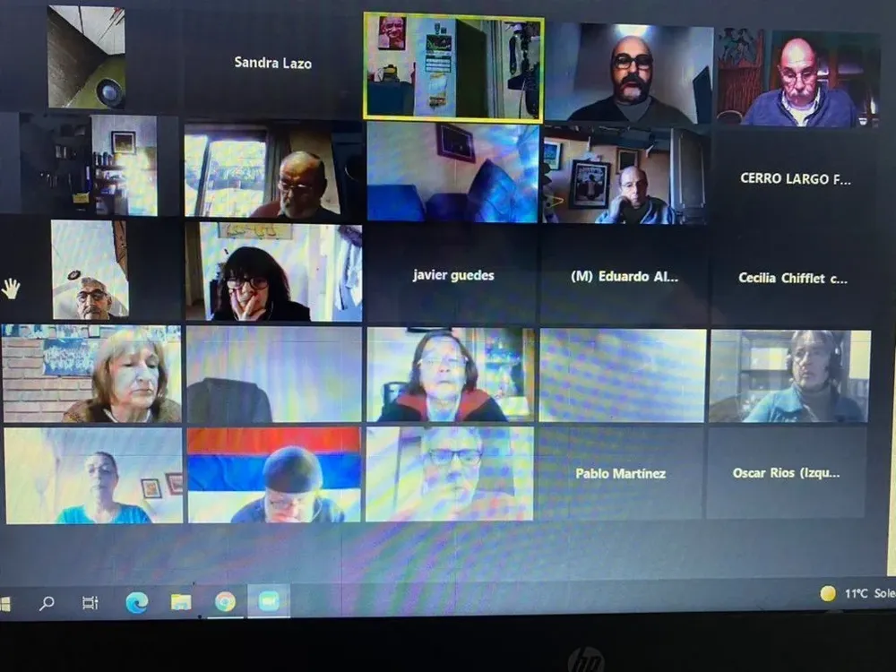 El Plenario del Frente Amplio reunido a través de Zoom.