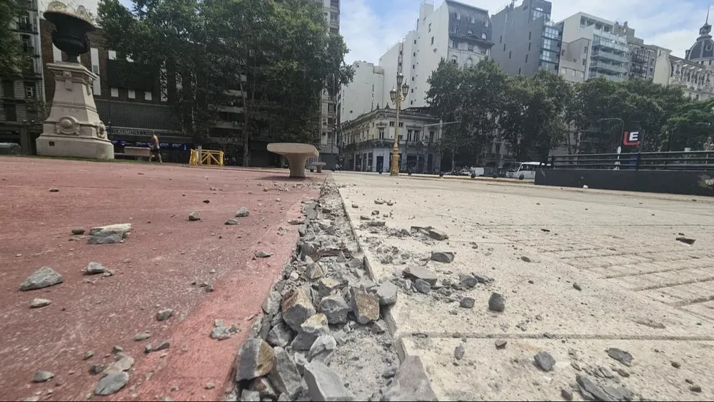 Una foto de los destrozos en la marcha