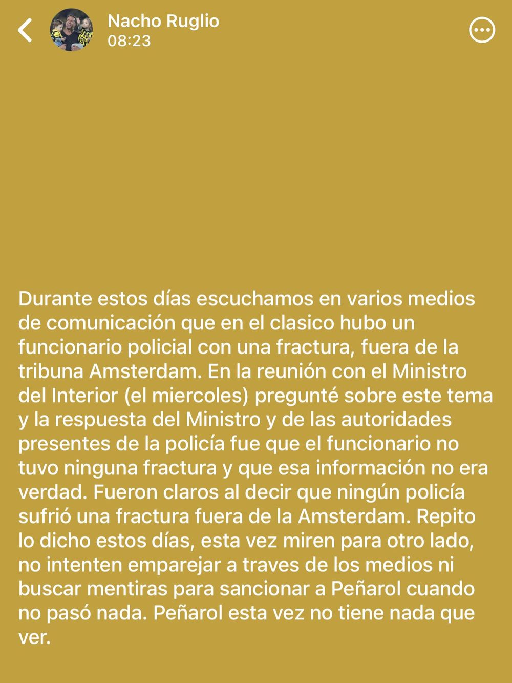 El mensaje de Ignacio Ruglio El mensaje de Ignacio Ruglio