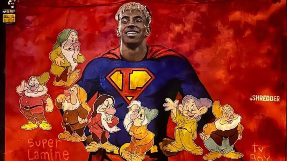 Imagen del mural de Lamine Yamal vandalizado&nbsp;/ EDU POLO