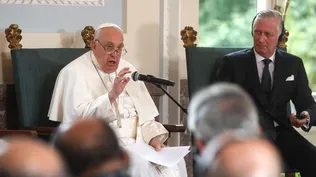 El Papa Francisco junto al rey Felipe de Bélgica