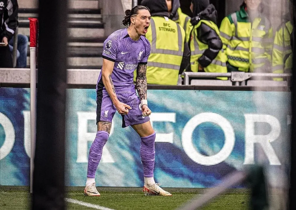 El festejo de Darwin contra Brentford