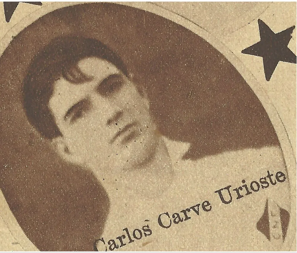 Carlos Carve Urioste cuando jugaba en Nacional