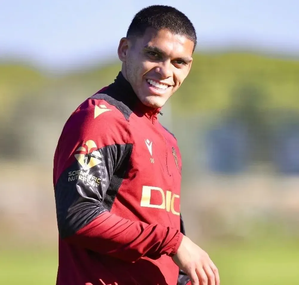 La sonrisa de Ocampo en la práctica de este miércoles en Cádiz