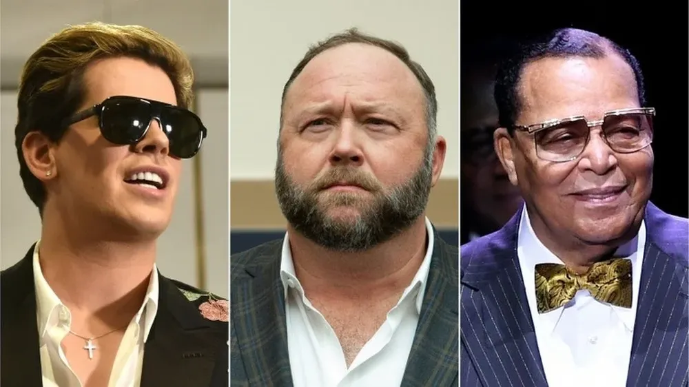 Milo Yiannopoulous, Alex Jones y Louis Farrakhan son algunas de las personas bloqueadas en la red social