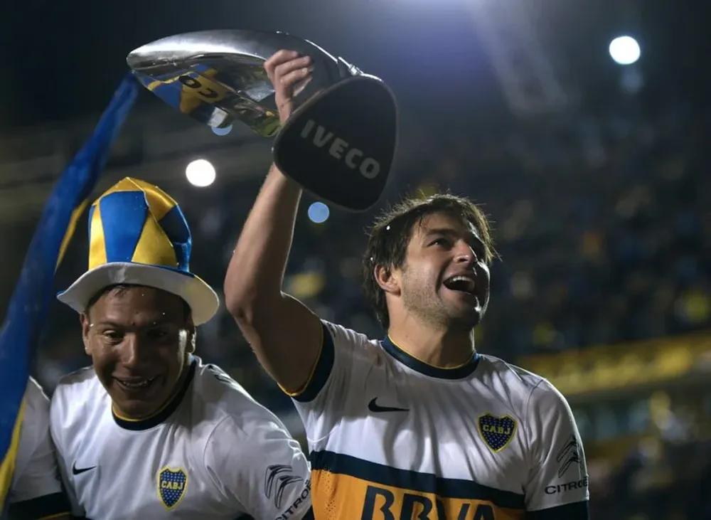 Lodeiro y la celebración del título de Boca Juniors