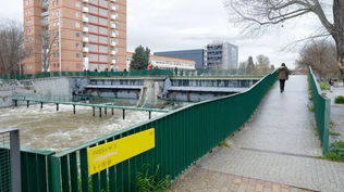 El río Manzanares, en riesgo de inundaciones en Madrid.