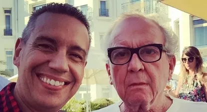 Leandro Gómez junto al brasileño Washington Olivetto en Cannes