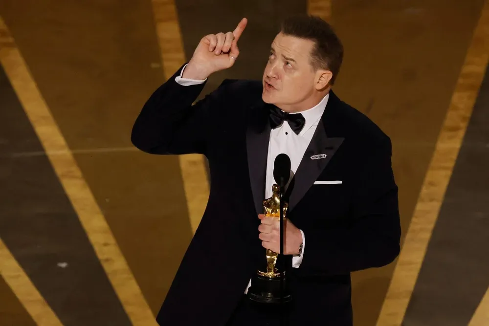 Brendan Fraser durante su discurso