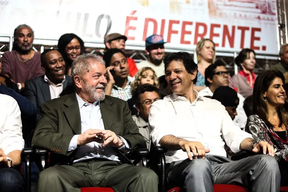 Archivo, 2016. Luiz Inacio Lula Da Silva y Fernando Haddad