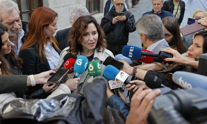 Isabel Díaz Ayuso en declaraciones sobre el caso de Íñigo Errejón.
