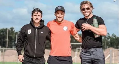La visita de Diego Lugano y Matías Pérez a Diego Forlán
