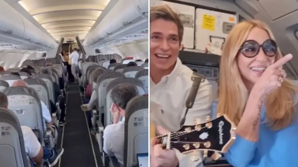 Carlos Baute y Marta Sánchez cantaron en un vuelo para tranquilizar al resto de los pasajeros