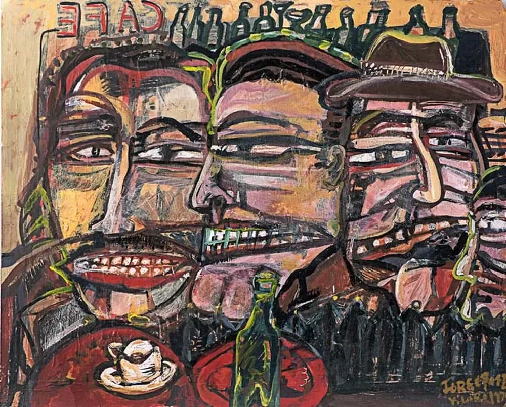 Café, un óleo sobre cartón de Carlos Páez Vilaró