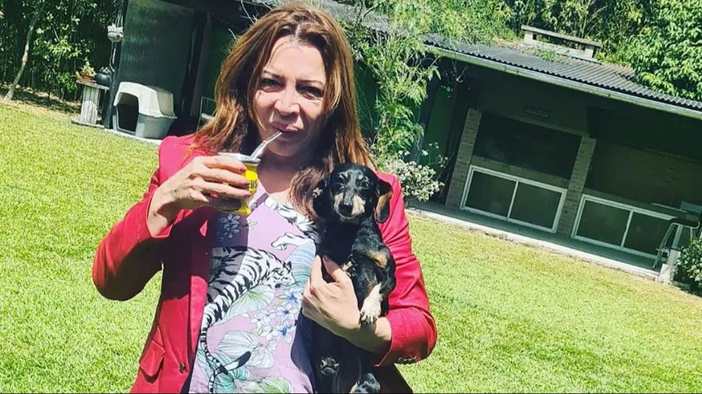 Lizy Tagliani y su perrita, Gerarda