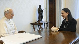 El Papa Leon XIV y María Corina Machado.&nbsp;