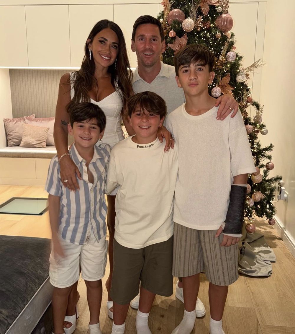 Lionel Messi junto a su familia en Navidad