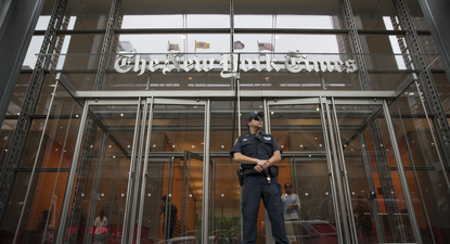 Entrada del edificio de The New York Times.&nbsp;