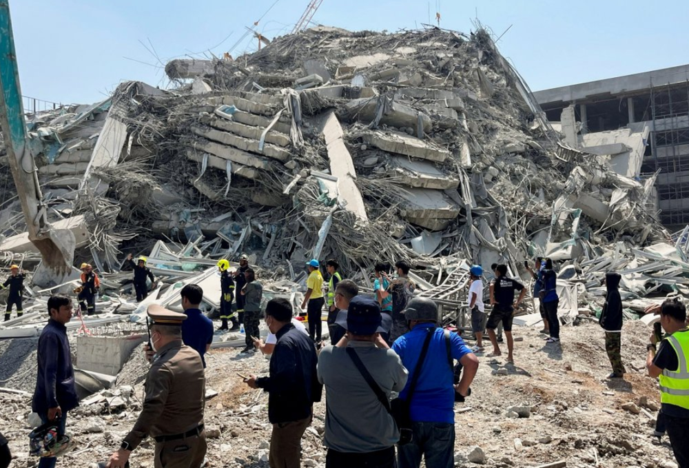 Imagen del edificio en construcción que se derrumbó en Tailandia.