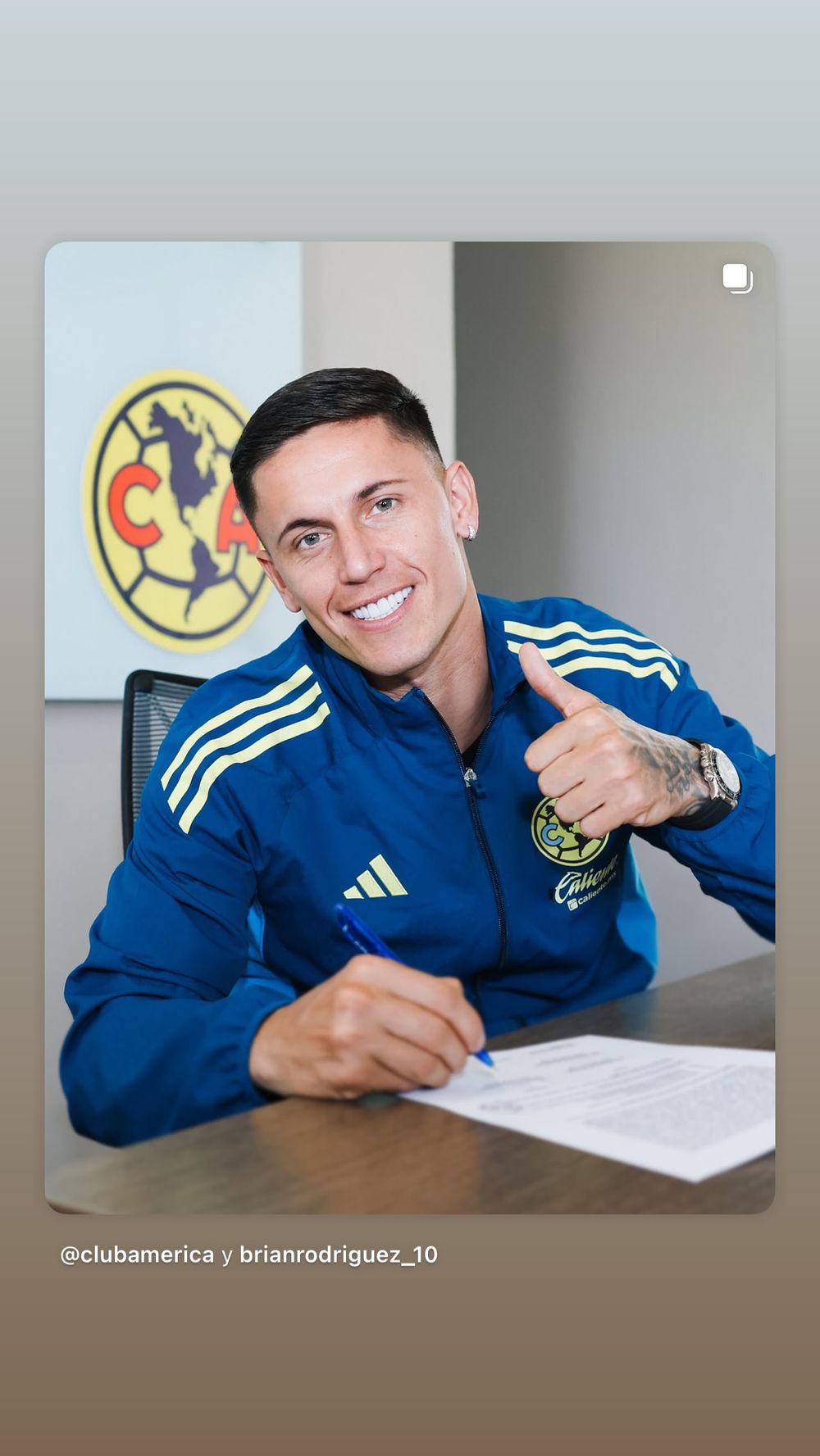 Brian Rodríguez firmó su nuevo vínculo con América de México hasta 2029 Brian Rodríguez firmó su nuevo vínculo con América de México hasta 2029