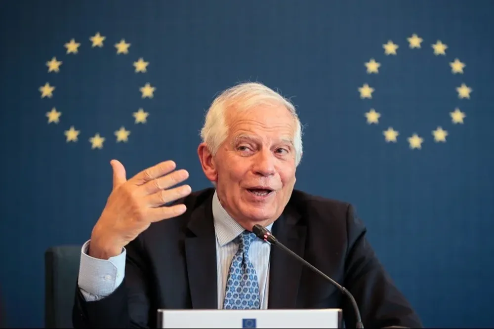 El alto representante europeo para la Política Exterior, Josep Borrell, da un discurso en la Universidad de Pekín (China)