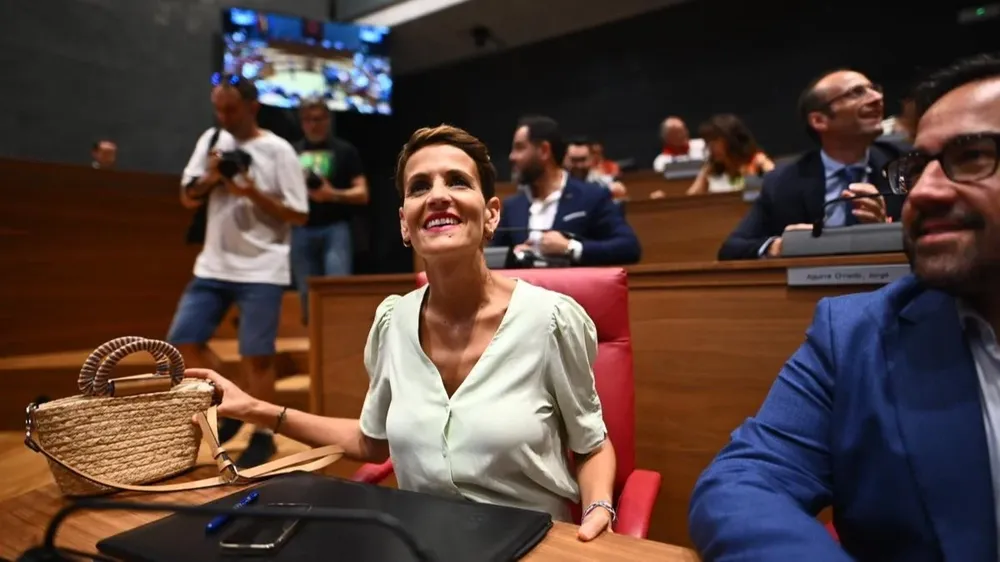 Chivite en su investidura en Navarra