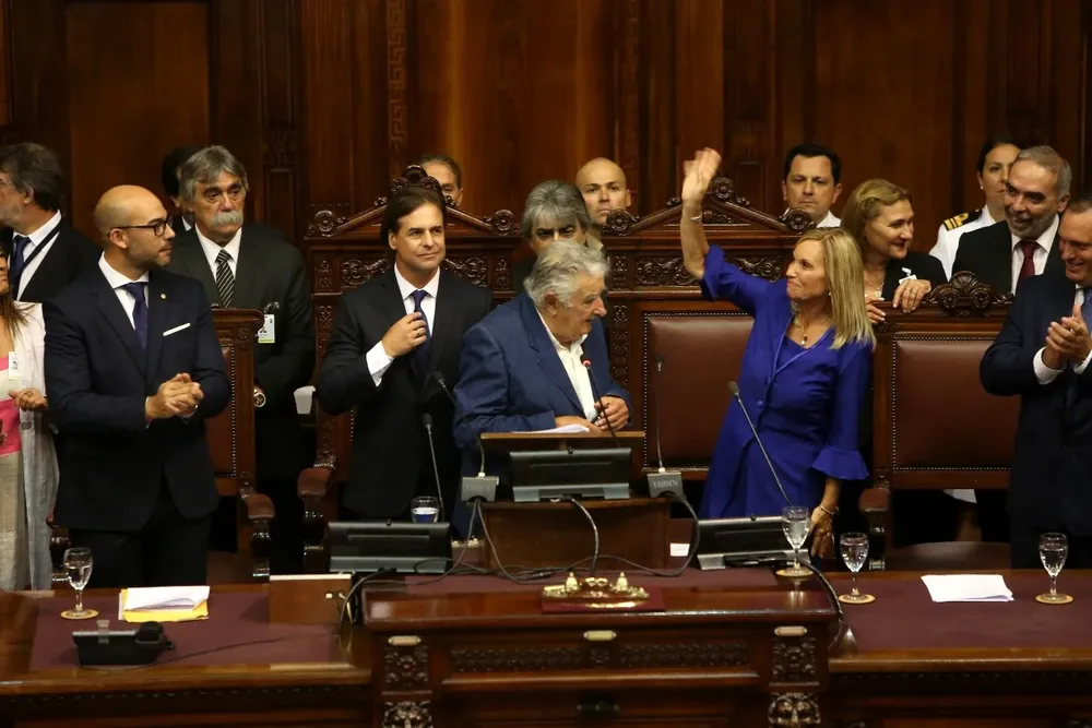 Día en que Lacalle Pou asumió la presidencia, el 1° de marzo de 2020