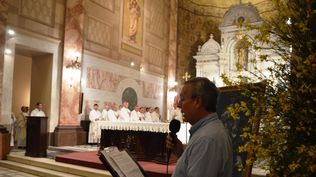 Gustavo Basso guía la ceremonia de la Solemnidad de la Virgen de los Treinta y Tres de noviembre de 2019. (Archivo)