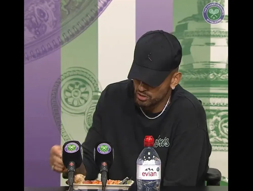 Nick Kyrgios en la conferencia de Wimbledon