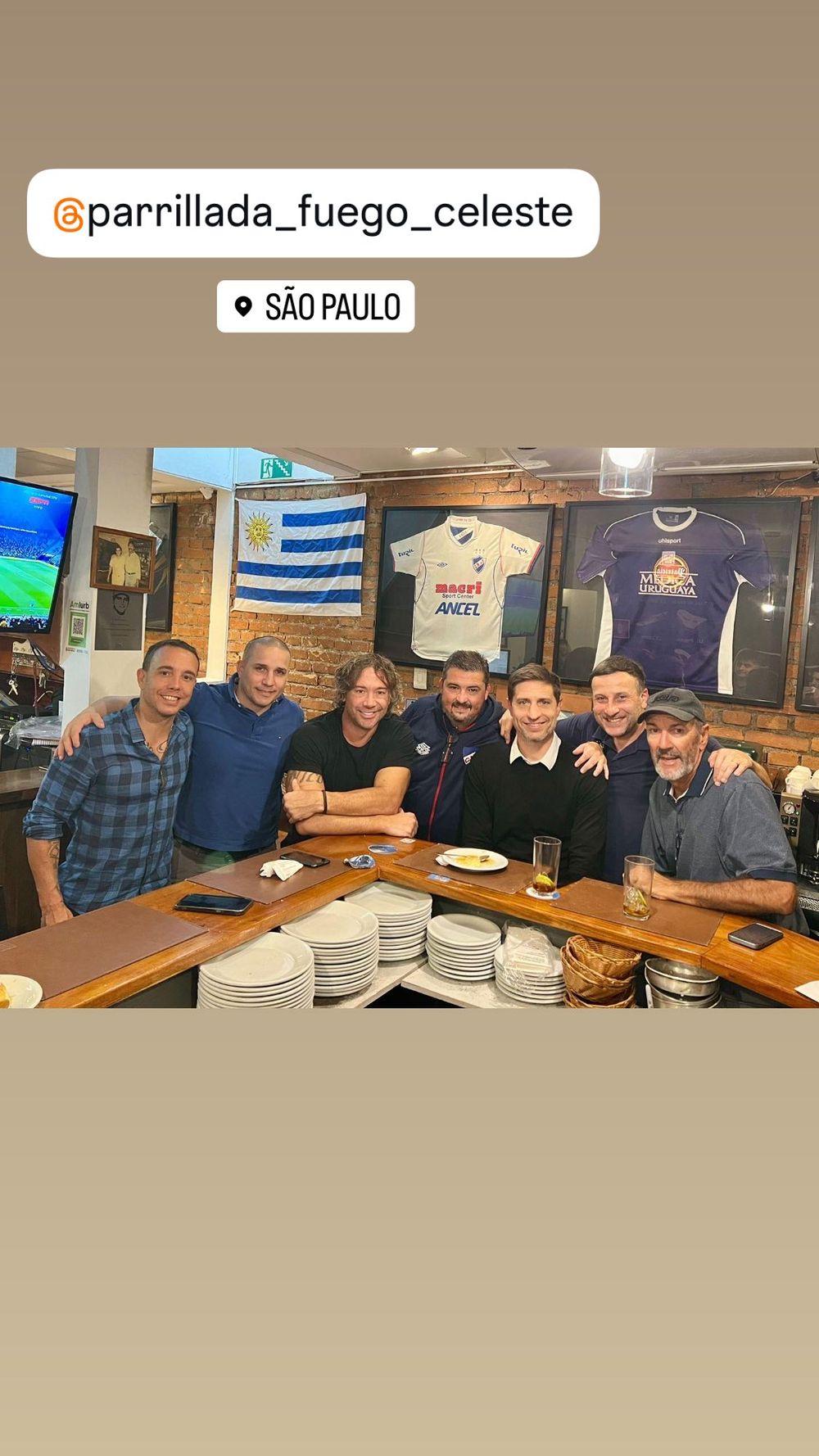 El asado de Hugo De León, Diego Lugano y Sebastián Eguren en la previa del partido de Nacional ante Sao Paulo
