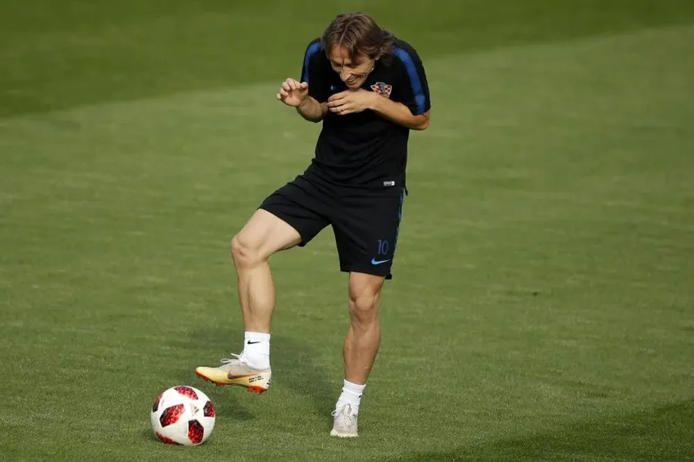 Modric en el entrenamiento de Croacia de este sábado