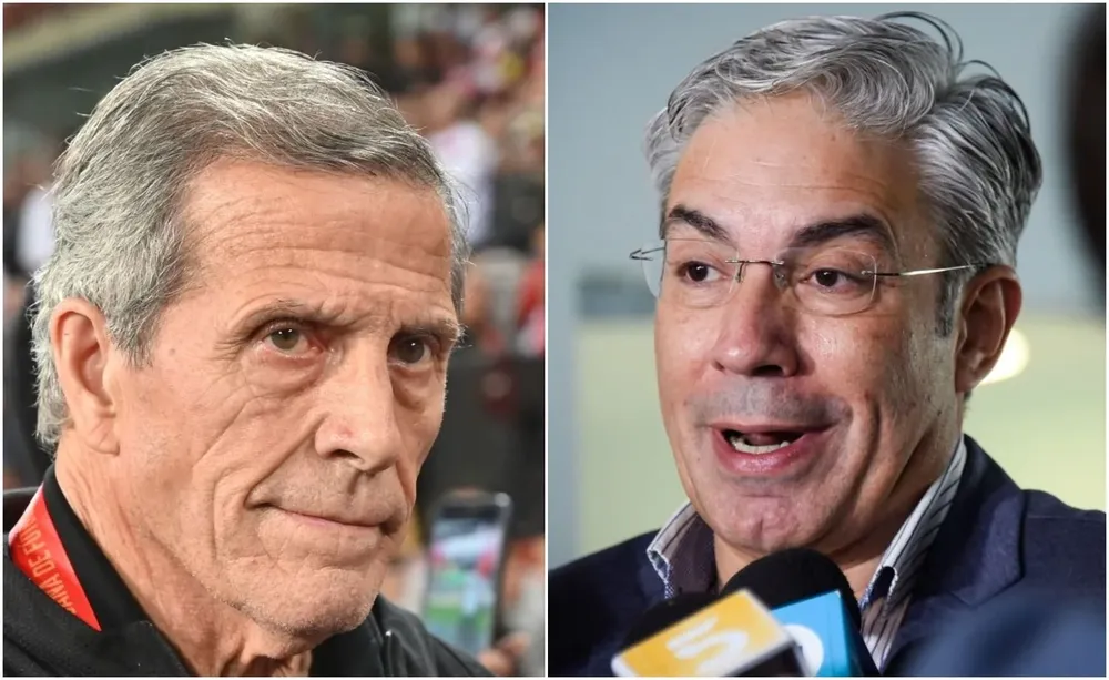 Óscar Washington Tabárez y el presidente del Codicen, Robert Silva