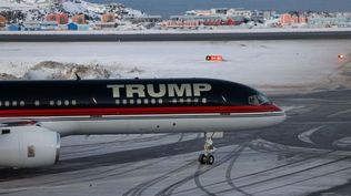 El avión en el que el hijo de Trump visitó Groenlandia en enero de 2025.