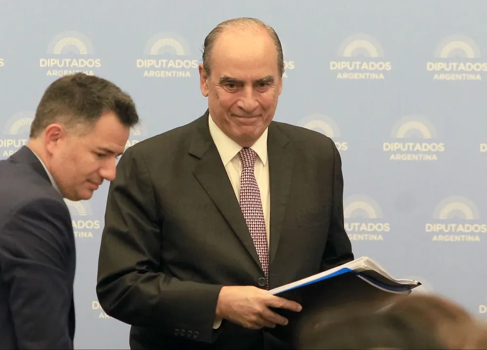 El minsitro del Interior hoy en la reunión en Diputados