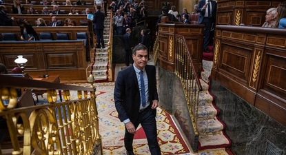Pedro Sánchez ingresando al Congreso.