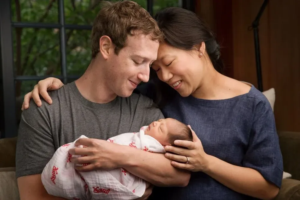 Mark Zuckerberg, Priscilla Chan y la recién nacida Max