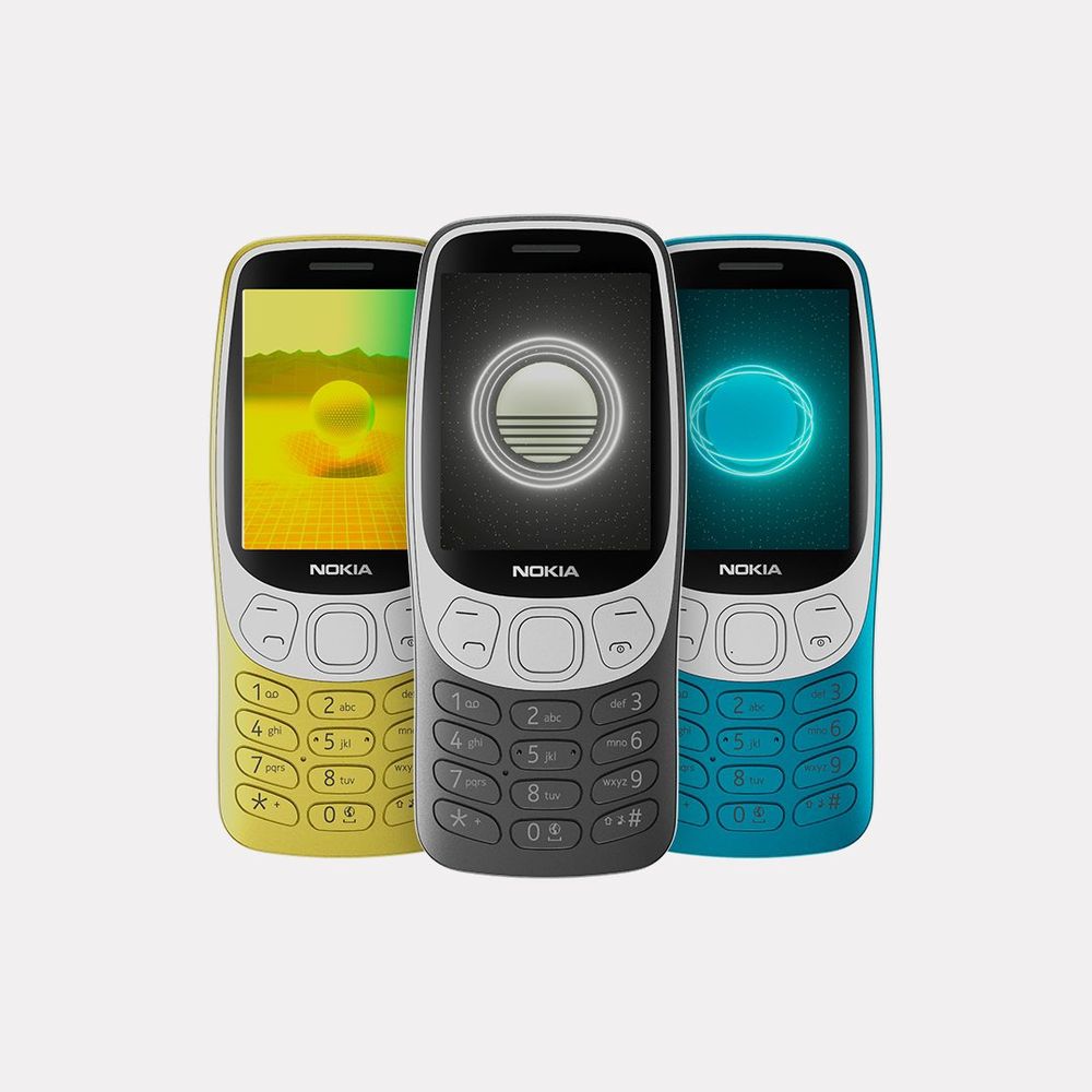 El Nokia 3210 actualizado está disponible en colores amarillo, negro y azul.