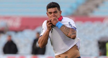 Festejo de Diego Polenta en Nacional