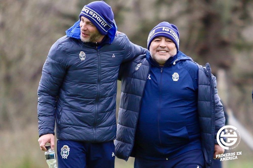 Gallego Méndez y Diego Maradona en Gimnasia Gallego Méndez y Diego Maradona en Gimnasia