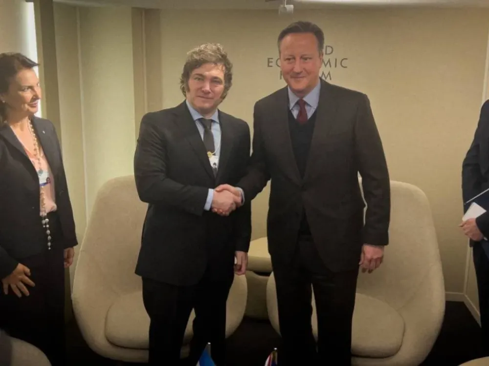 Milei y Cameron, en su encuentro en Davos