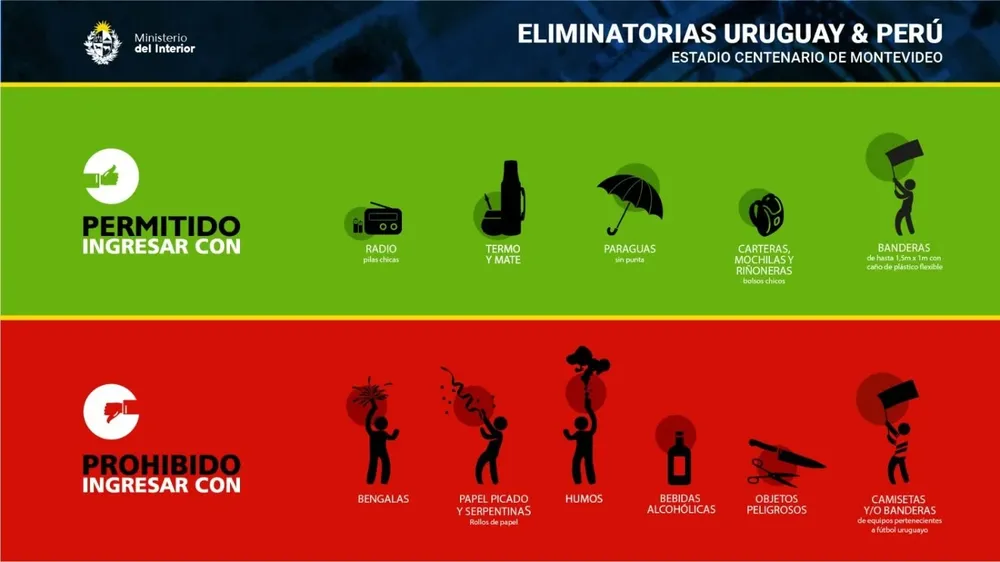 Lo que se puede llevar y lo que no al Estadio