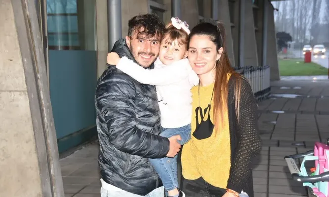 Reymúndez en el reencuentro con su familia en Chile