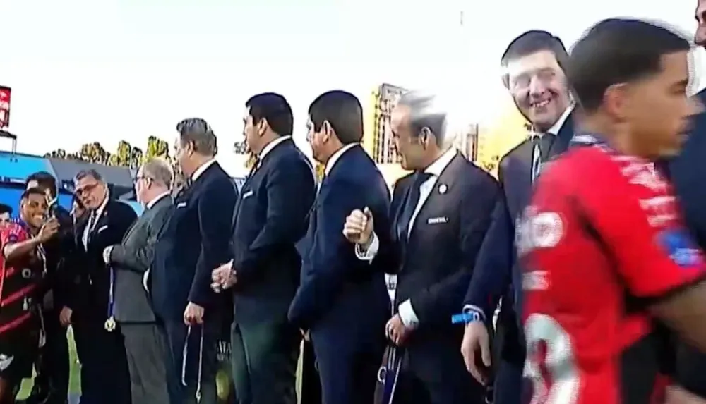 David Terans en la premiación de la Copa Sudamericana