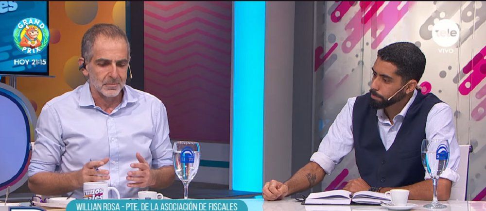 Leonardo Haberkorn y el presidente del gremio de fiscales Willian Rosa en la entrevista en Desayunos Informales