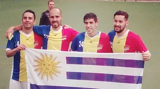 Edu Peppe, Sebastián Gómez, Mateo Rodríguez y Brian Figliamondi en Andorra FC