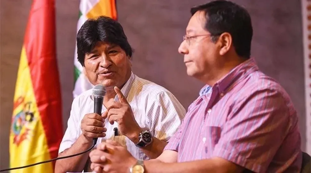 Evo Morales junto al presidente de Bolivia, Luis Arce