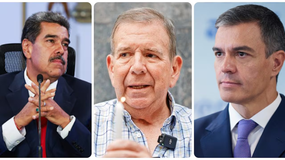 Nicolás Maduro, Edmundo González Urrutia y Pedro Sánchez